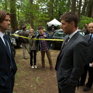 Jensen Ackles e Jared Padalecki nell'episodio Bitten dell'ottava stagione di Supernatural