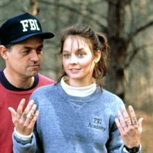 Jodie Foster sul set de IL SILENZIO DEGLI INNOCENTI (1991) con Jonathan Demme