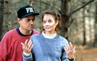 Jodie Foster sul set de IL SILENZIO DEGLI INNOCENTI (1991) con Jonathan Demme