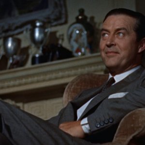 Ray Milland in una scena del film Il delitto perfetto