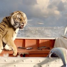 Il maestoso Richard Parker in una scena di Vita di Pi