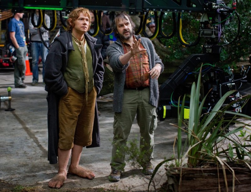 Lo Hobbit - Un viaggio inaspettato: Martin Freeman e Peter Jackson sul set