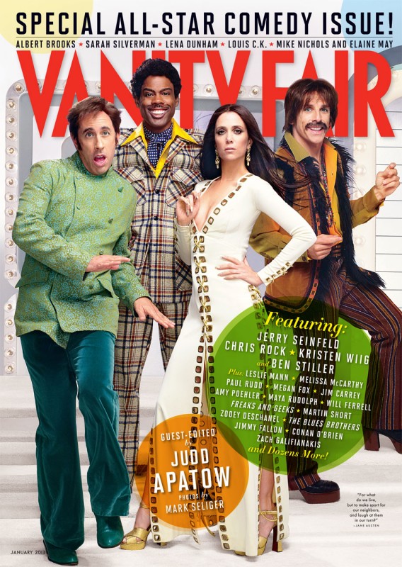 Vanity Fair Usa Gennaio 2013 Kristen Wiig E Ben Stiller Vestiti Come Sonny E Cher Con Jerry Seinfeld 260016