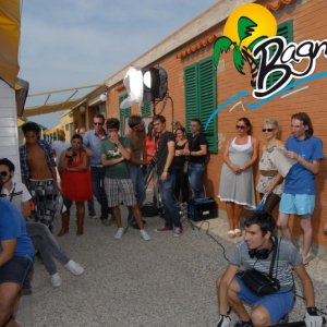 Bagnini: un momento delle riprese della web series