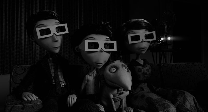 Frankenweenie La Famiglia Frankenstien Guarda Un Film In 3D In Una Scena 260586