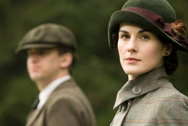 Michelle Dockery in una scena di Downton Abbey
