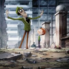 La bottega dei suicidi: Alan con il suo papà in una scena del film