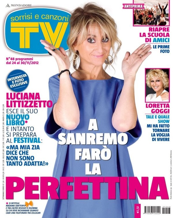 Luciana Littizzetto Sulla Copertina Di Tv Sorrisi E Canzoni Nel 2012 Per Presentare Sanremo 2013 261104