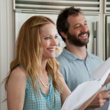 Leslie Mann sul set di Questi sono i 40 insieme al marito Judd Apatow, regista del film