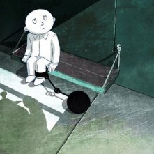 Jean de la Lune (Moon Man) il protagonista in una scena del film d'animazione