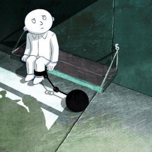 Jean de la Lune (Moon Man) il protagonista in una scena del film d'animazione