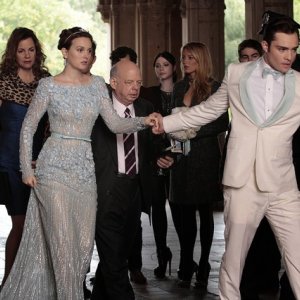 Gossip Girl: Leighton Meester e Ed Westwick in una scena dell'episodio finale New York, I Love You XOXO