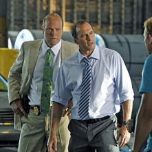 CSI Miami: David Caruso, Rex Linn, Adam Rodriguez e Scott Patterson in una scena dell'episodio Il killer leggendario, della decima stagione