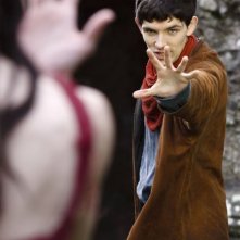 Merlin: Colin Morgan in un momento dell'episodio La morte di Artù, della prima stagione