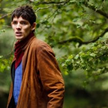 Merlin: Colin Morgan durante una scena dell'episodio L'ultimo signore dei draghi, della seconda stagione