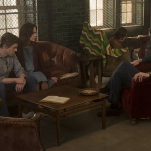 American Horror Story, Asylum - Zachary Quinto, Evan Peters e Sarah Paulson nell'episodio The Name Game