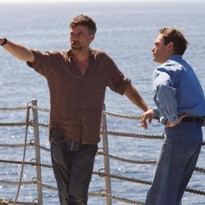 Paul Thomas Anderson e Joaquin Phoenix su una barca durante le riprese di The Master