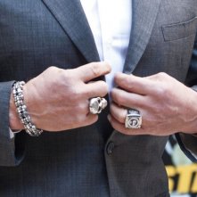 Arnold Schwarzenegger presenta The Last Stand a Roma: un dettaglio del suo abito