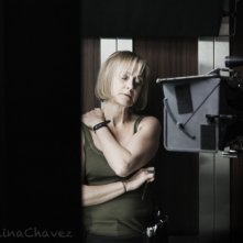 Caroline Goodall sul set di The Elevator di Massimo Coglitore