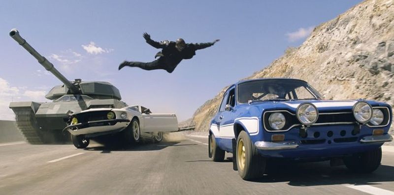 Fast & Furious 6: Tyrese Gibson in an action scene from the film