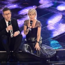 Sanremo 2013: Fabio Fazio e Luciana Littizzetto durante la terza serata