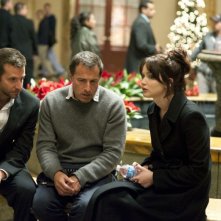 Il lato positivo - Silver Linings Playbook: Bradley Cooper sul set del film con il regista David O. Russell e Jennifer Lawrence
