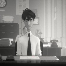 Paperman: il triste George in una scena del cortometraggio animato