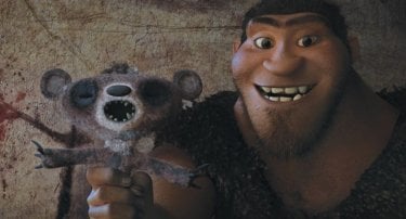 I Croods: Grug, il papà iperprotettivo, in una scena del film