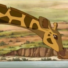 Le avventure di Zarafa - Giraffa Giramondo: Maki con la giraffa Zarafa in una tenera scena