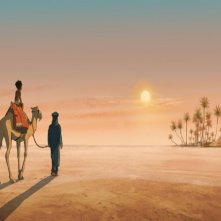 Le avventure di Zarafa - Giraffa Giramondo: un tramonto nel deserto tratto dal film d'animazione