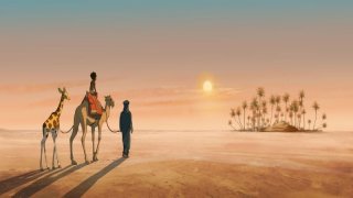 Le avventure di Zarafa - Giraffa Giramondo: un tramonto nel deserto tratto dal film d'animazione