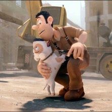 Le avventure di Taddeo l'esploratore: il nostro eroe Tad con il suo cane Jeff in una scena