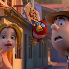 Le avventure di Taddeo l'esploratore: Taddeo con Sara e il pappagallo muto Belzoni in una scena del film