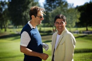 Mi rifaccio vivo: i protagonisti Neri Marcorè con Emilio Solfrizzi sul set del film