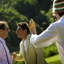 Mi rifaccio vivo: il regista Sergio Rubini durante le riprese con Emilio Solfrizzi e Neri Marcoré