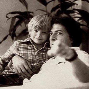 Dustin Hoffman sul set di Kramer contro Kramer con Justin Henry