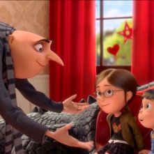 Cattivissimo me 2: Gru con le figlie Margo, Edith e Agnes in un'immagine del film animato