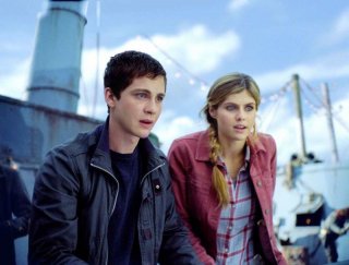 Percy Jackson e gli dei dell'olimpo: Il mare dei mostri: Logan Lerman e Alexandra Daddario in una scena del film