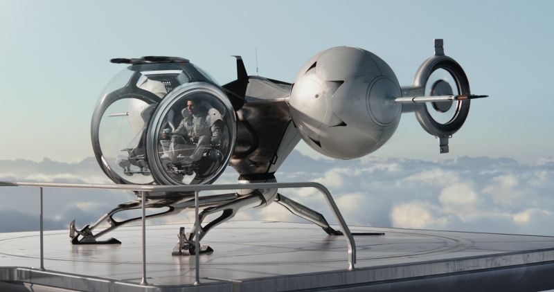 Oblivion Tom Cruise A Bordo Del Suo Elicottero Futuristico In Una Scena 270143