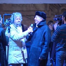 Tsunami Tour: Beppe Grillo con Dario Fo in una scena del documentario