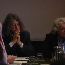 Tsunami Tour: Grillo e Casaleggio in una scena del documentario durante un discorso