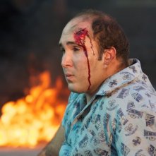 Torrente - Il braccio idiota della legge: Kiko Rivera ferito sul volto in una scena del film