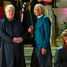Hunger Games: la ragazza di fuoco - Philip Seymour Hoffman e Woody Harrelson in una scena del film