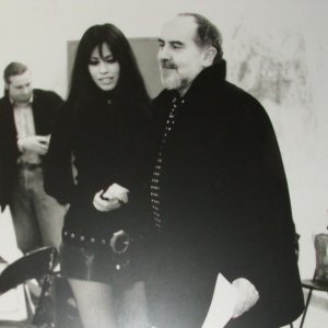 Fulvia Lorenzetti e Bigas Luna durante le prove per 'Le allattatrici'