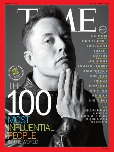 Elon Musk sulla cover di TIME dedicata ai 100 personaggi più influenti del 2013