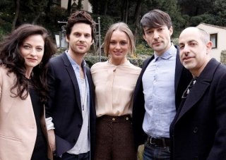 David S. Goyer a Firenze con il cast di Da Vinci's Demons: Lara Pulver, Laura Haddock, Tom Riley e Blake Ritson