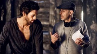David S. Goyer sul set di Da Vinci's Demons con Tom Riley