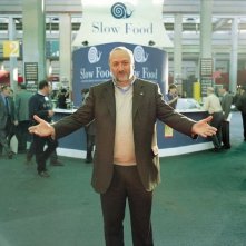 Slow Food Story: Carlo Petrini, diversi anni orsono, in una scena del documentario