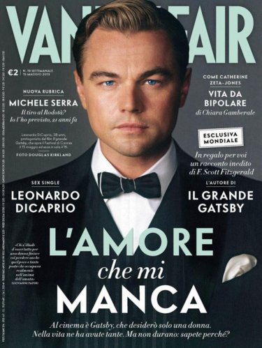 Leonardo DiCaprio sulla cover di Vanity Fair Italia per Il Grande Gatsby (maggio 2013)