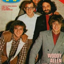 Woody Allen con i Gatti di Vicolo Miracoli su una copertina di TV Sorrisi e Canzoni (aprile 1980)